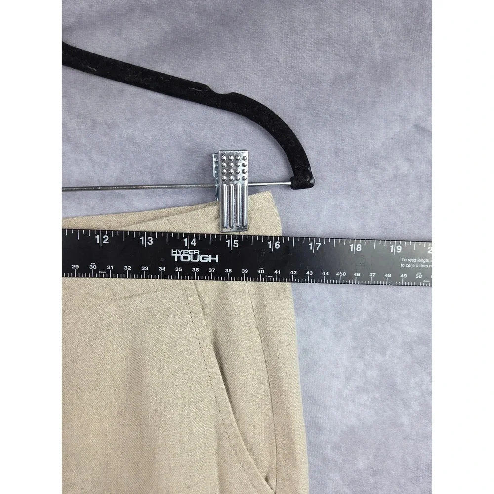 Talbots Signature Beige 100% Linen Wide Leg Pants Trousers‎ Womens 10P Petite